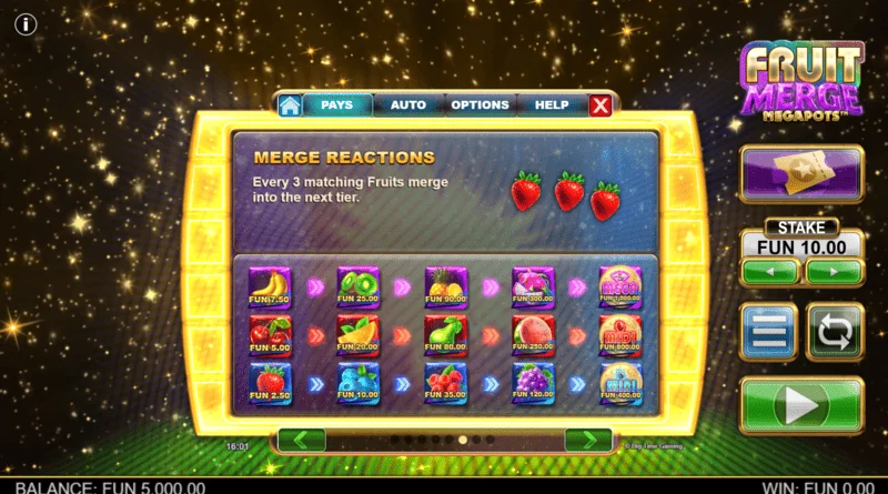 Fruit Merge Megapots - ホールド＆スピンでのフルーツのマージ
